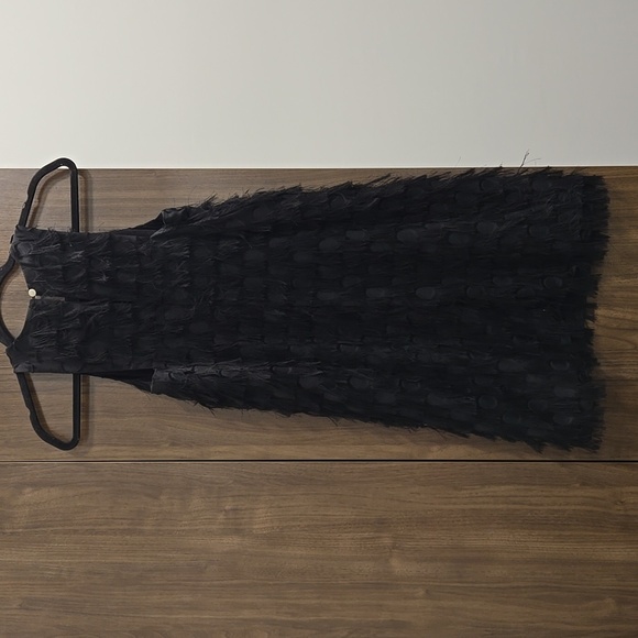 by Anthropologie-"Roxie" Black Textured Fringe Shift Dress-Size 0 - Picture 8 of 17